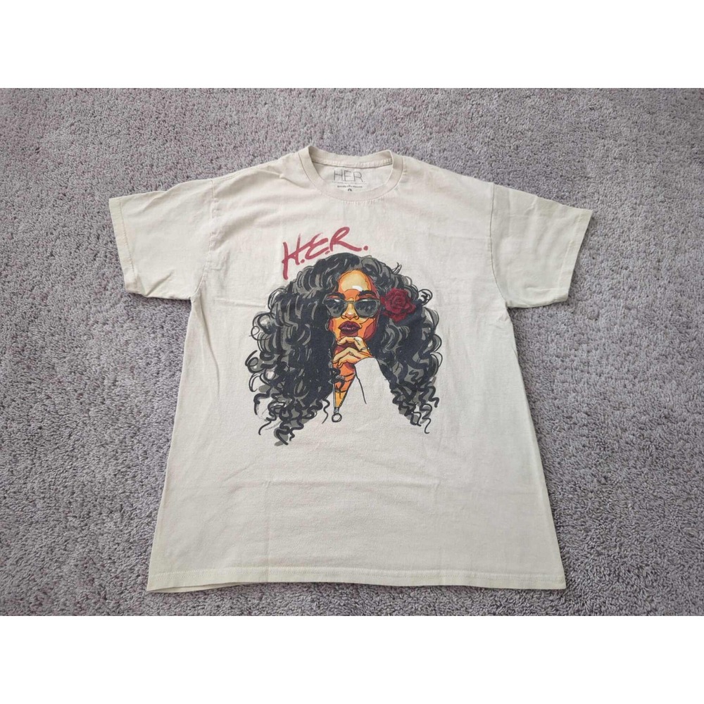 H.E.R Gabriella Wilson T Shirt Mens L Cream by Goodie Two Sleeves Musical Artist